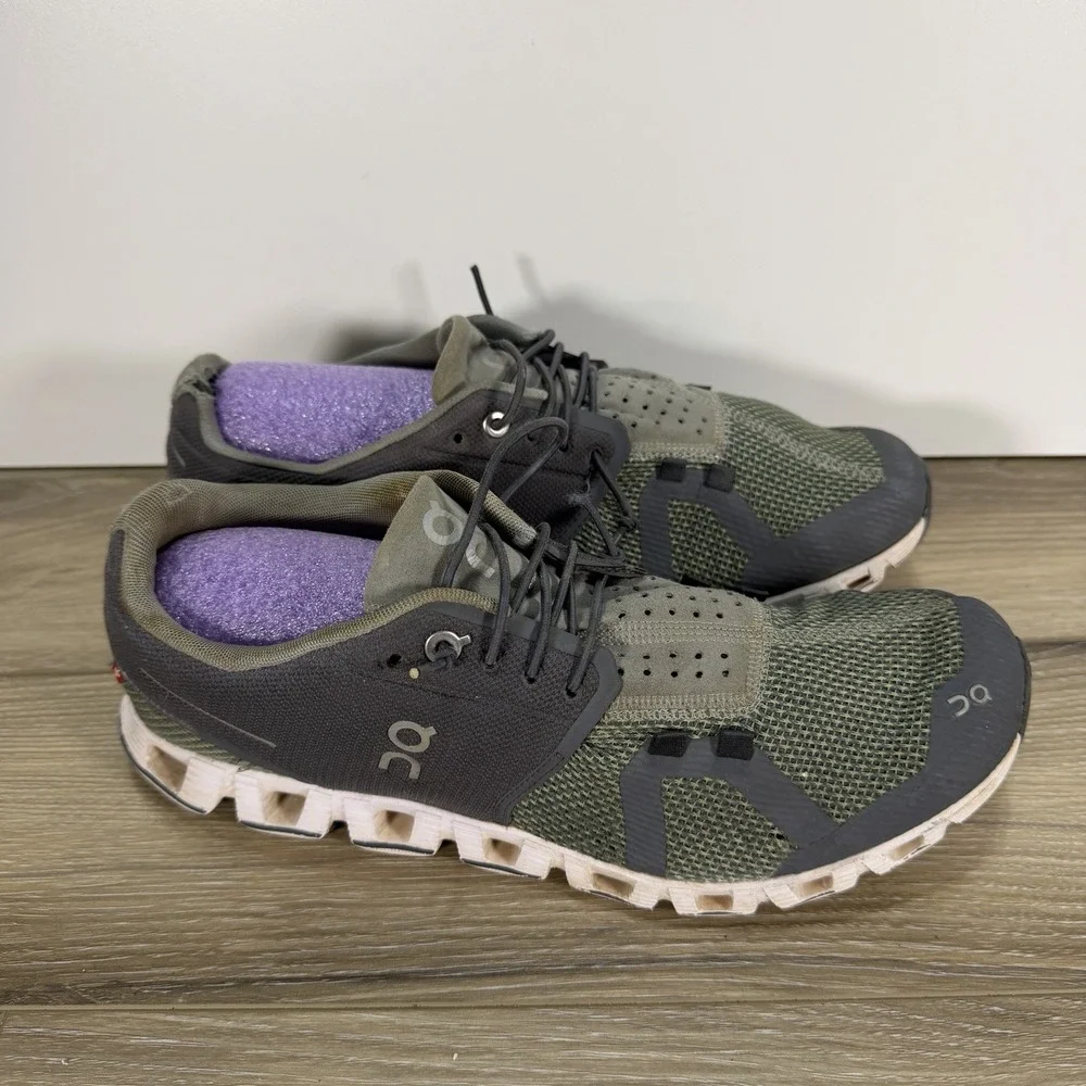 On Running Cloud Shoes Mens Size 7.5 Olive Green Athletic Running Sneakers